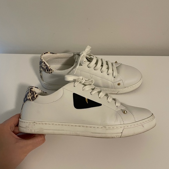 Fendi women’s white monster sneaker in size 37 - Picture 5 of 12
